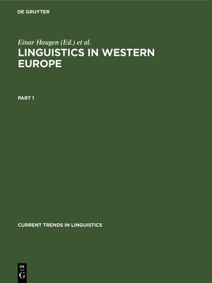 cover image of Linguistics in Western Europe. Part 1